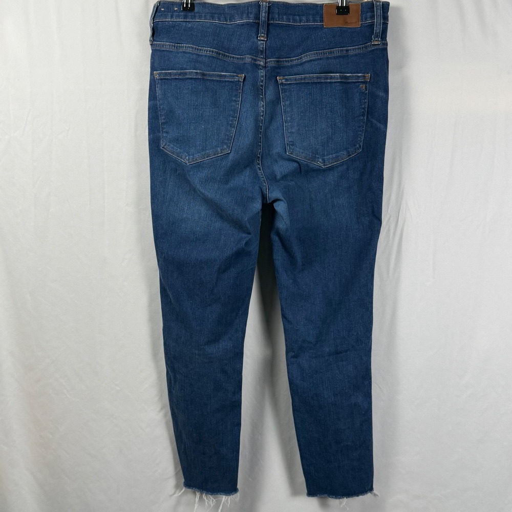 Madewell 10" High-Rise Skinny Jeans Button Fly Raw Hem Medium Wash Blue Women 31 - Picture 5 of 13